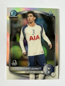 Topps UCC Chrome 2025/26 | Luca Williams Barnett Tottenham 1st Bowman Refractor for sale on Ebay