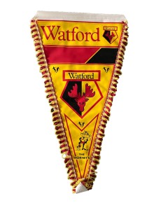WATFORD FC  PENNANT     1980s for sale on Ebay
