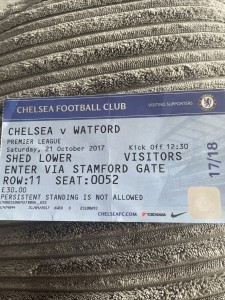 Ticket - Chelsea V Watford - 2017/2018 for sale on Ebay