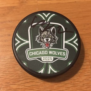 Carolina Hurricanes Mystery Puck Skyler Brind’amour Chicago Wolves St Pats Day for sale on Ebay