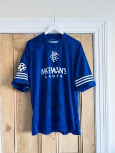 Glasgow Rangers Oleg Salenko #15 Match Worn 1995/1996 Champions League shirt for sale on Ebay