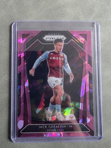 Jack Grealish Aston Villa Panini Prizm Pink Cracked Ice Football Card. for sale on Ebay