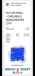 FA Cup Final Match Ticket Chelsea v Man City  2025/2026 for sale on Ebay