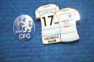 (497)  TWO CHELSEA FOOTBALL CLUB METAL PIN BADGES for sale on Ebay