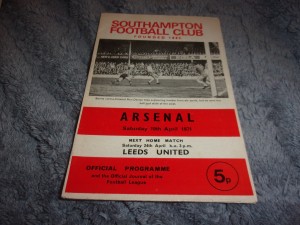 SOUTHAMPTON V ARSENAL PROGRAMME SEASON 70 - 71 for sale on Ebay