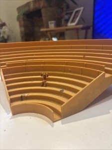 Subbuteo C143 Corner Terrace Stand Tan With Box for sale on Ebay