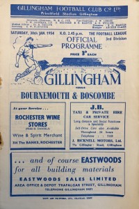 Gillingham v Bournemouth Div 3 (S) 1953/54 for sale on Ebay