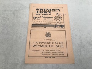 Swindon Town v Reading 1949/50 Division 3 South - 20th August 1949 for sale on Ebay