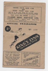 1950/51 Eastern Counties League - KINGS LYNN v. CLACTON TOWN for sale on Ebay