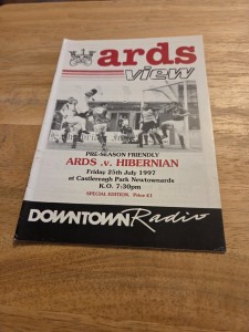 ARDS V HIBERNIAN - 25/07/97- FRIENDLY- OFFICIAL PROGRAMME for sale on Ebay