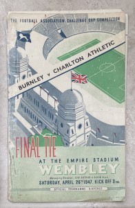 1947 FA CUP FINAL CHARLTON ATHLETIC v BURNLEY Empire Stadium Wembley for sale on Ebay