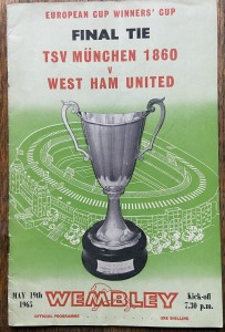 1965 TSV MUNCHEN 1860 v WEST HAM UTD. European Cup Winners Cup Final. Good. for sale on Ebay