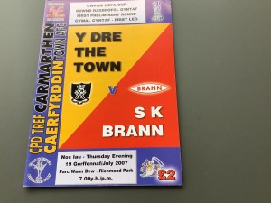 Carmarthen Town (Tref Caerfyrddin) v SK Brann July 2007 for sale on Ebay