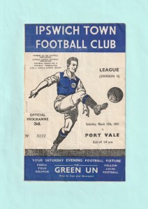 1954/55 LEAGUE DIVISION 2 : IPSWICH TOWN v PORT VALE ON 12TH MARCH 1955 for sale on Ebay