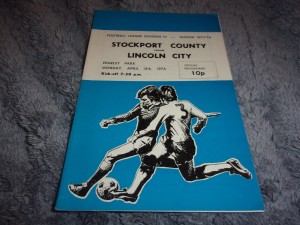 STOCKPORT COUNTY V LINCOLN CITY PROGRAMME SEASON 75 - 76 for sale on Ebay