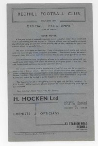 1945/46 Athenian League - REDHILL v. HAYES (single sheet) for sale on Ebay