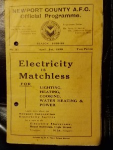 Newport County V Mansfield Town 1938/39 for sale on Ebay