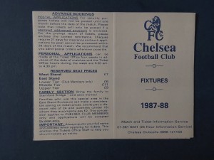 Chelsea Fixture List 1987-88 Vgc for sale on Ebay