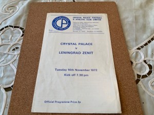 Crystal Palace v Leningrad Zenit friendly 14 November 1972 for sale on Ebay