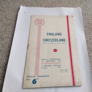 England v Switzerland  Football Programme 1/12/1948. for sale on Ebay