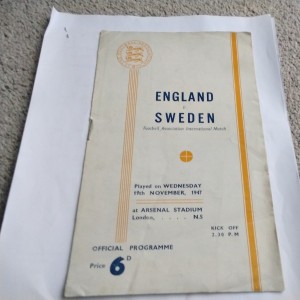 England v Sweden Football Programme 19/11/1947. for sale on Ebay