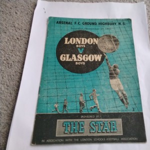 Glasgow Boys  v London Boys Football Programme 29/11/1947. for sale on Ebay