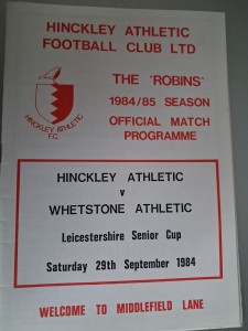 Hinckley Athletic v Whetstone Athletic 29th September 1984 for sale on Ebay