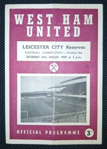 West Ham United Reserves v Leicester  Reserves- 29-18-1959. for sale on Ebay