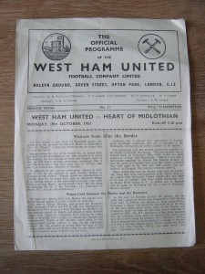 1953 WEST HAM UNITED v HEARTS for sale on Ebay