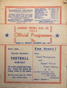 Aldershot v Queens Park Rangers Div 3 (S) 1955/56 for sale on Ebay