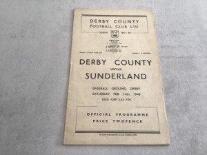 Derby County v Sunderland 1947/48 Division 1 - 14th February 1948 for sale on Ebay