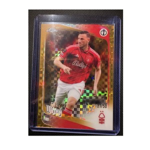 Topps Chrome Chris Wood Nottingham Forest Premier League Gold Checkerboard /50 for sale on Ebay