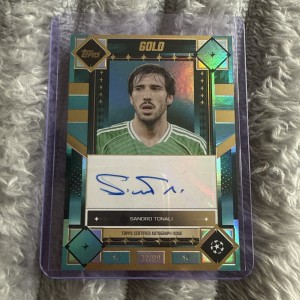 Sandro Tonali - Topps UCC Gold Auto /99 Green - Newcastle United UCL for sale on Ebay