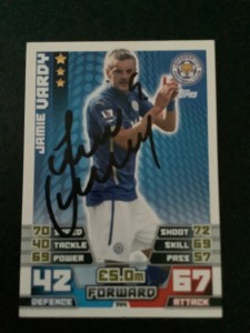 Signed Jamie Vardy Leicester City Football Match Attax Card for sale on Ebay