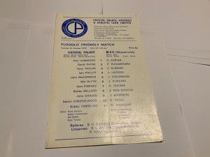 Crystal Palace V MVV Maastricht Friendly   24.10.1972  for sale on Ebay