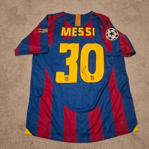 Lionel Messi Authentic Hand Signed Barcelona shirt With Beckett Witnessed for sale on Ebay