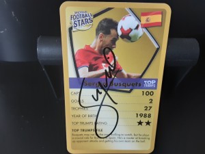 SERGIO BUSQUETS - SPAIN Hand Signed Top Trumps Football trading card for sale on Ebay