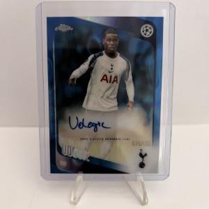 Topps Chrome UCC 2025-2026 Blue Lava Auto Udogie Tottenham Hotspur /150 for sale on Ebay