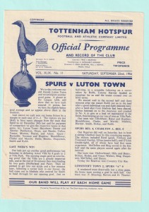 1956/57 LEAGUE DIVISION 1 : TOTTENHAM HOTSPUR v LUTON TOWN 22ND SEPTEMBER 1956 for sale on Ebay