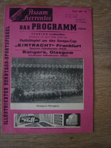 1959/60 EUROPEAN CUP SEMI-FINAL : EINTRACHT FRANKFURT v GLASGOW RANGERS for sale on Ebay