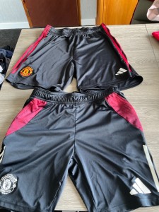 Bundle of 2 Manchester United Shorts Size Medium black good condition for sale on Ebay