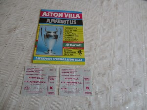 Aston Villa v Juventus Eoropean Cup Quarter Final First Leg 1983 with Match Tick for sale on Ebay