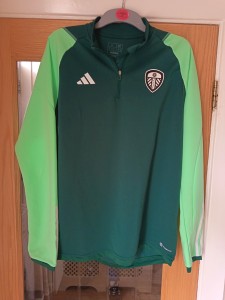 Leeds United  Track Top  1/4 zip Jacket. large Adults. l Adidas. Green Football for sale on Ebay