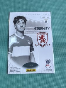 Panini EFL Eternity Hayden Hackney Middlesbrough Auto Gold Parallel 5/5 BOOKEND for sale on Ebay