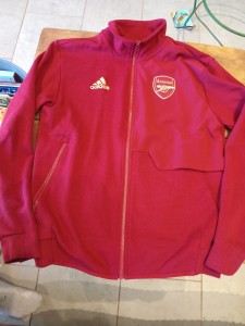 Arsenal Adidas Track Jacket Size Small Full Zip Red Club Logo Football Training for sale on Ebay