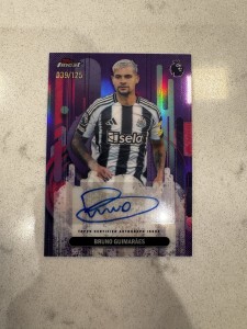 2025/26 Topps Finest Premier League Bruno Guimaraes Auto /125 Purple Newcastle for sale on Ebay