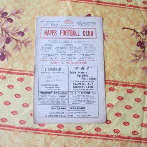 Hayes v Wealdstone Athenian Lge 1959/60 for sale on Ebay