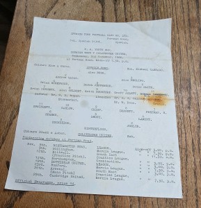 IPSWICH TOWN  V COLCHESTER UNITED  FA YOUTH CUP SINGLE SHEET 1966/67 for sale on Ebay