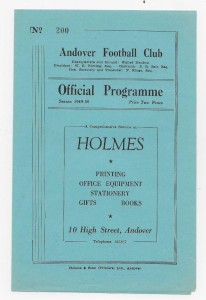 1949/50 Hants. League Division 1 - ANDOVER v. NEWPORT (Isle of Wight) for sale on Ebay