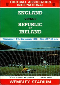 England v Republic of Ireland 08/09/76 Friendly for sale on Ebay